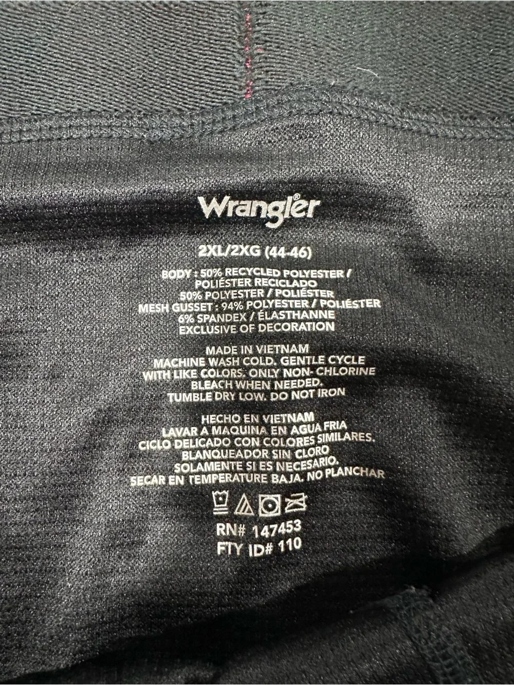 Wrangler Performance Base Layer Thermal Leggings Black 2XL 44-46